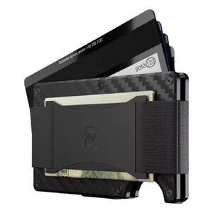 Ridge Carbon Fiber Cash Strap Men's Wallet GUC Black